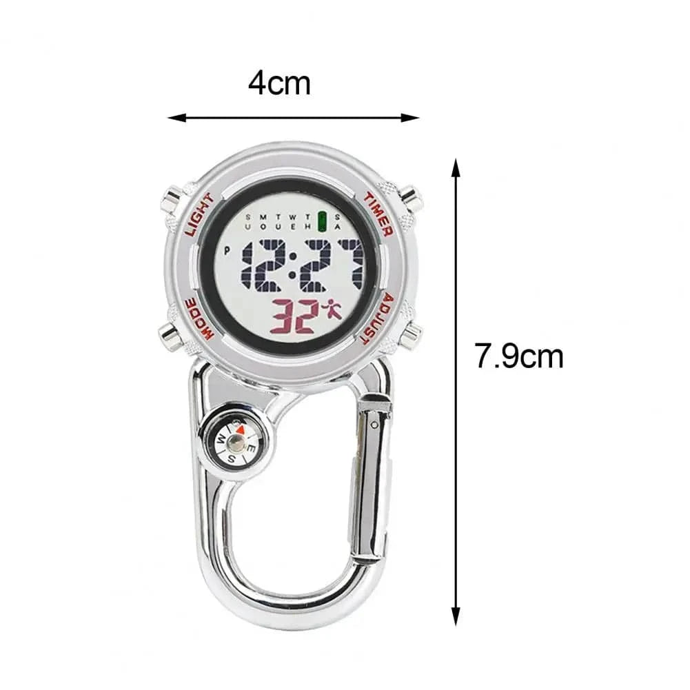 π₯ Multifunctional Carabiner Pocket Watch β Luminous Outdoor Sports Clip-On Timepiece for Backpack, Waist, or Gear