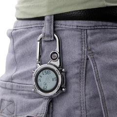 π₯ Multifunctional Carabiner Pocket Watch β Luminous Outdoor Sports Clip-On Timepiece for Backpack, Waist, or Gear