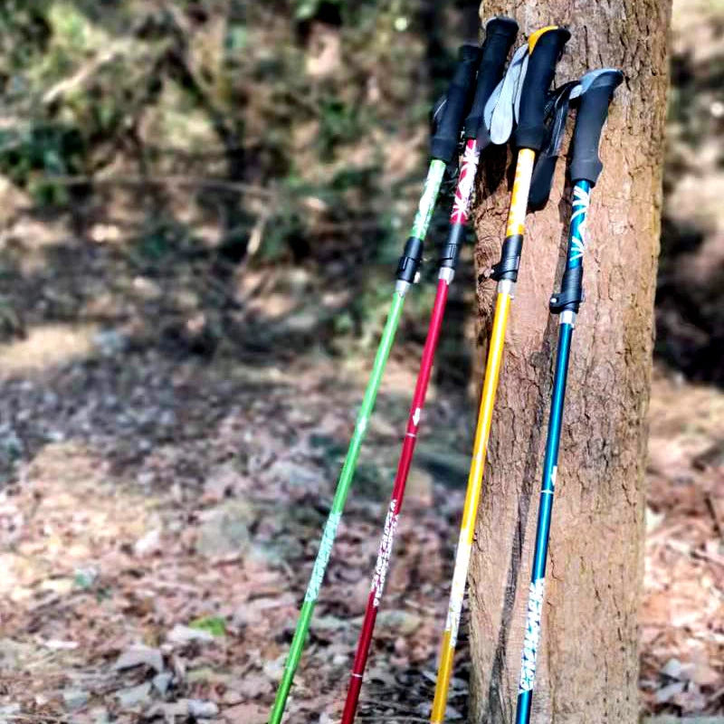 5-Section Foldable Trekking Pole – Lightweight Telescopic Hiking & Walking Stick with Carbon Steel Shaft and Foam Grip