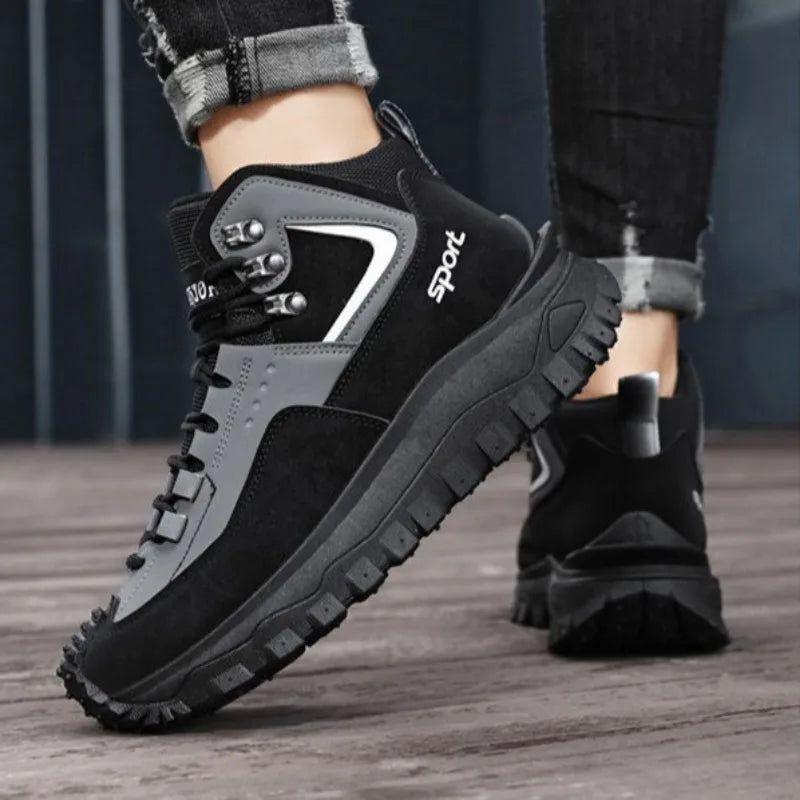 Men’s Waterproof Hiking & Safety Sneakers – Non-Slip, Anti-Puncture, High-Top Outdoor Boots