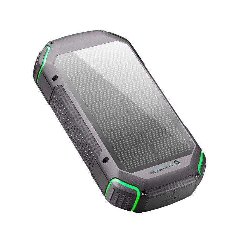 20000mAh Solar Power Bank with Fast Charging, Waterproof Design, and Red Warning Light for Emergency Situations