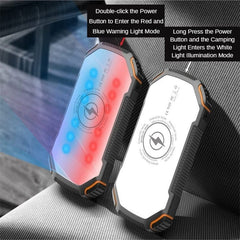 20000mAh Solar Power Bank with Fast Charging, Waterproof Design, and Red Warning Light for Emergency Situations
