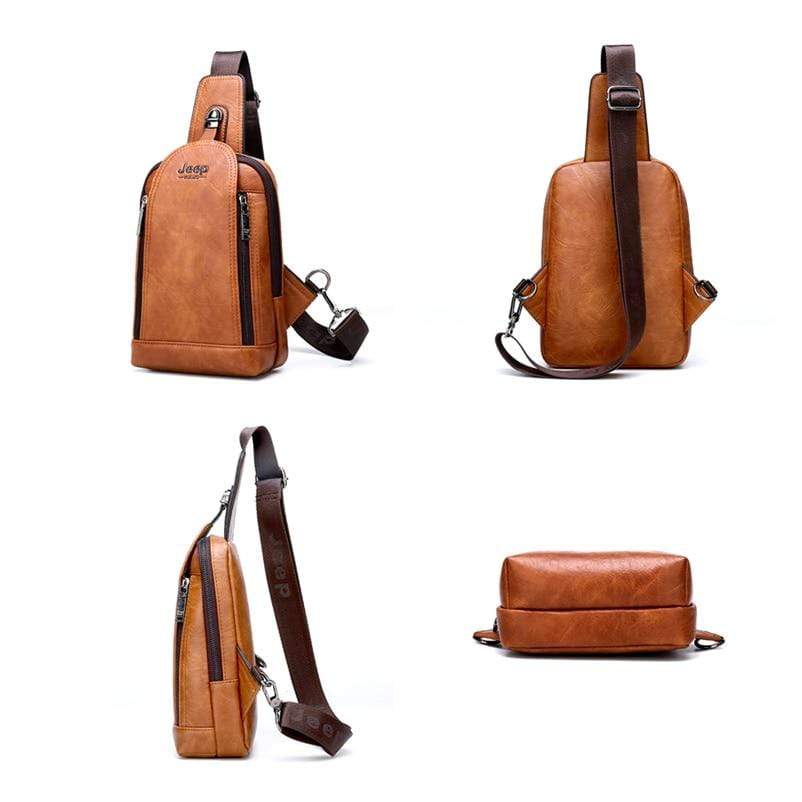Survival Gears Depot Backpacks Durable Travel & Hiking Cross Body Shoulder Large Capacity Leather Sling Bag