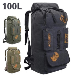 Survival Gears Depot Climbing Bags 100L Camping Canvas Rucksack