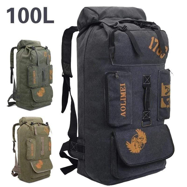 100L Camping Canvas Rucksack Survival Gears Depot Official