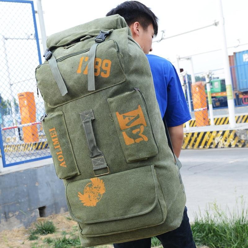 Survival Gears Depot Climbing Bags 100L Camping Canvas Rucksack