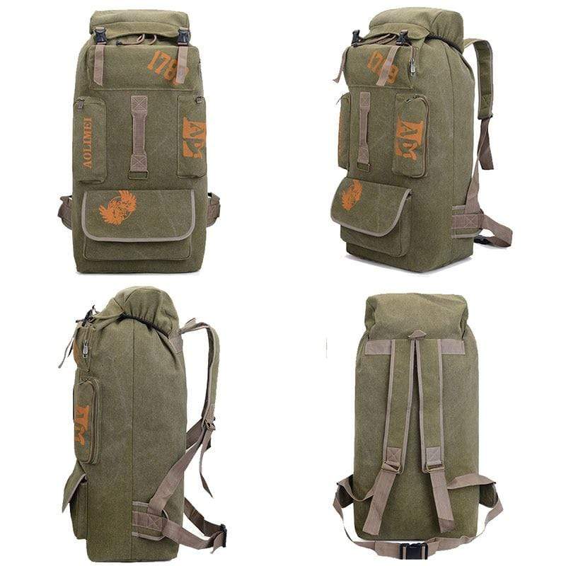Survival Gears Depot Climbing Bags 100L Camping Canvas Rucksack