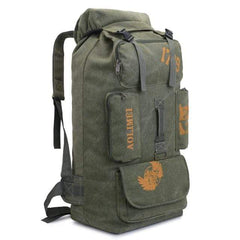 Survival Gears Depot Climbing Bags Army Green 100L Camping Canvas Rucksack