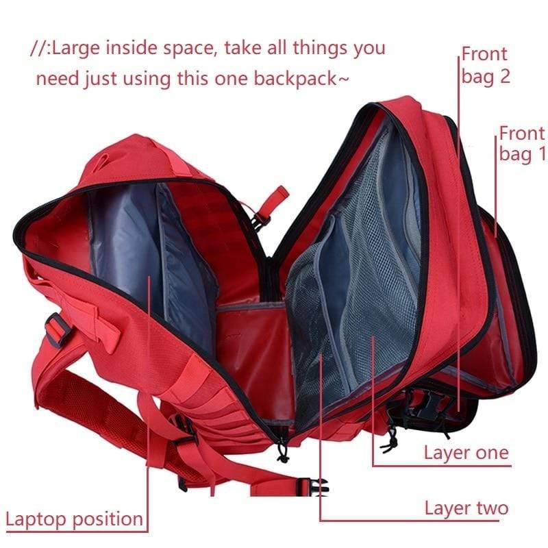 Survival Gears Depot Hiking Bags 45L Military Molle Backpack Tactical Waterproof Rucksack