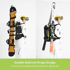 Survival Gears Depot Home Fluorescent Yellow Ski Snowboard Backpack Bag