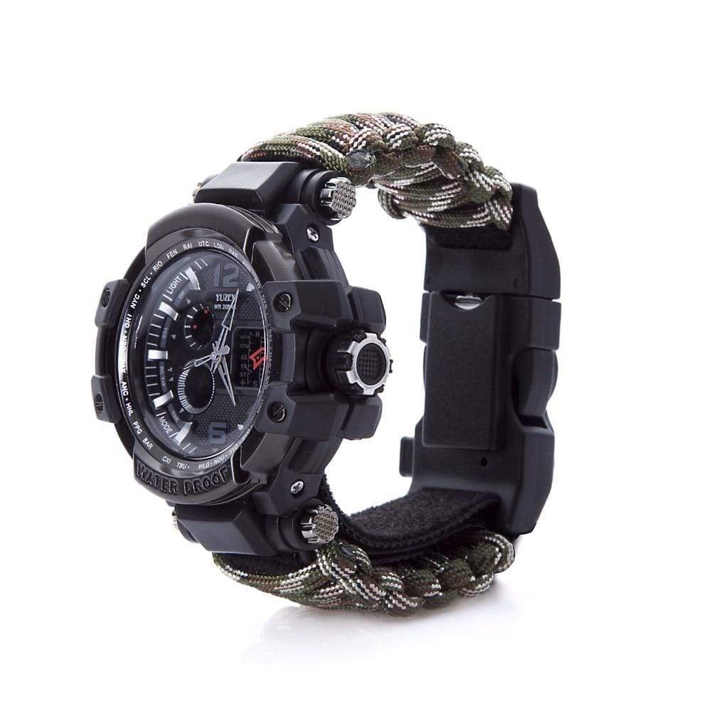Survival Gears Depot Safety & Survival 8 in 1 Outdoor  Multi functional Waterproof Military Tactical Paracord Watch Bracelet