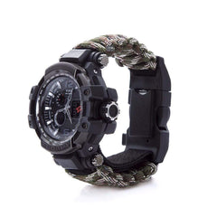 Survival Gears Depot Safety & Survival 8 in 1 Outdoor  Multi functional Waterproof Military Tactical Paracord Watch Bracelet