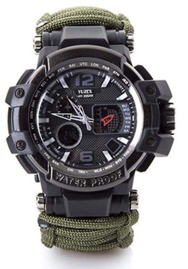 Survival Gears Depot Safety & Survival Army Green 8 in 1 Outdoor  Multi functional Waterproof Military Tactical Paracord Watch Bracelet