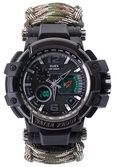 Survival Gears Depot Safety & Survival Military Style 8 in 1 Outdoor  Multi functional Waterproof Military Tactical Paracord Watch Bracelet