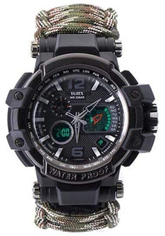 Survival Gears Depot Safety & Survival Military Style 8 in 1 Outdoor  Multi functional Waterproof Military Tactical Paracord Watch Bracelet