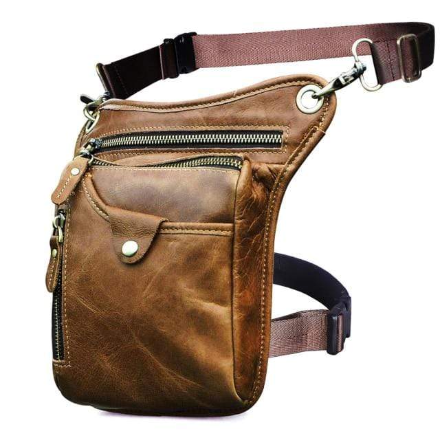 Survival Gears Depot Waist Packs Yellow Classic Leather Shoulder Sling Bag