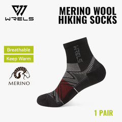 Merino Wool Compression Hiking & Running Outdoor Socks – Thick Cushioned, Moisture-Wicking & Breathable Ankle Support Socks
