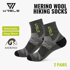 Merino Wool Compression Hiking & Running Outdoor Socks – Thick Cushioned, Moisture-Wicking & Breathable Ankle Support Socks