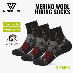 Merino Wool Compression Hiking & Running Outdoor Socks – Thick Cushioned, Moisture-Wicking & Breathable Ankle Support Socks