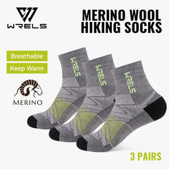 Merino Wool Compression Hiking & Running Outdoor Socks – Thick Cushioned, Moisture-Wicking & Breathable Ankle Support Socks