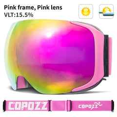 COPOZZ Magnetic Ski Goggles Quick-Change Lens - Anti-fog Protection 100% UV400 Protection for Men Women Snowboard Goggles Set