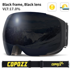 COPOZZ Magnetic Ski Goggles Quick-Change Lens - Anti-fog Protection 100% UV400 Protection for Men Women Snowboard Goggles Set