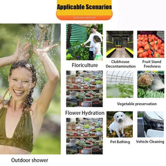 All-in-One 4/8L Portable Camping Shower with 3m Hose – No Power Needed! Perfect for Travel, Hiking, Pets & Car Wash