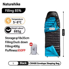 Naturehike Duck Down Waterproof Sleeping Bag -Ultralight Winter Camping Hooded Outdoor Companion