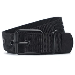 Porous Canvas Pin Buckle Leather Belt for Men and Women -Trendy Eyelet Outdoor Sports Belt with Jeans