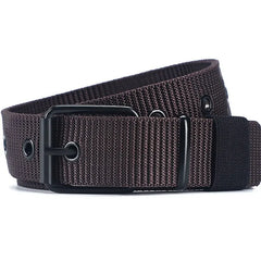 Porous Canvas Pin Buckle Leather Belt for Men and Women -Trendy Eyelet Outdoor Sports Belt with Jeans