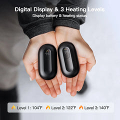 🔥 2-in-1 Rechargeable Magnetic Hand Warmers with Digital Display – Portable Pocket Heater, Fast Heating & Long-Lasting Warmth (2 Pack)