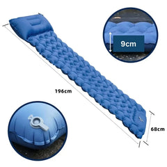 Ultralight Inflatable Camping Mattress with Built-In Pump & Pillow – Compact, Waterproof, Ergonomic Design