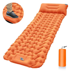 Ultralight Inflatable Camping Mattress with Built-In Pump & Pillow – Compact, Waterproof, Ergonomic Design