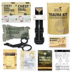 RHINO RESCUE Outdoor Emergency Kit - First Aid Trauma IFAK Refill Kit for Camping Hiking Survival