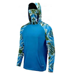 Men's UV-Protective Hooded Fishing Shirt – Breathable, Quick-Dry Outdoor Performance Hoodie with Built-In Mask