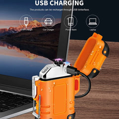 Portable Outdoor Waterproof Dual Arc USB Charging Lighter