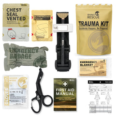 RHINO RESCUE Outdoor Emergency Kit - First Aid Trauma IFAK Refill Kit for Camping Hiking Survival