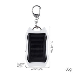 Solar Powered Mini Keychain With LED Flashlight & 1500mAh Solar Power Bank for Outdoors
