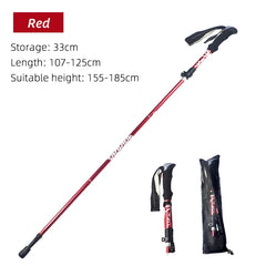 5-Section Foldable Trekking Pole – Lightweight Telescopic Hiking & Walking Stick with Carbon Steel Shaft and Foam Grip