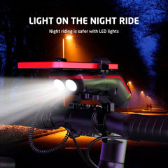 Smart Bike Light with Bluetooth Speaker & Phone Holder – 5000mAh Rechargeable, 10-in-1 Design