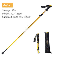 5-Section Foldable Trekking Pole – Lightweight Telescopic Hiking & Walking Stick with Carbon Steel Shaft and Foam Grip