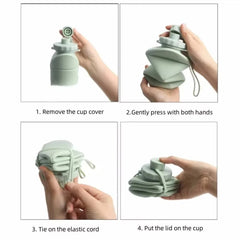 600ml Collapsible Silicone Water Bottle – Portable, Leakproof & Eco-Friendly for Travel, Hiking, Gym, and Everyday Use