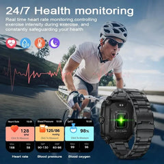 Military Smart Watch Men IP68 3ATM Waterproof with BT  Call Outdoor - Sports Fitness Tracker 24H Health Monitor 430mAh Battery