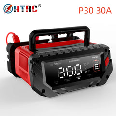 HTRC Automatic Battery Charger 30A/20A for Lithium AGM GEL Lead-Acid LiFePO4 -Suitable for Car Motorcycle Consumer Electronics