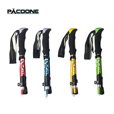 5-Section Foldable Trekking Pole – Lightweight Telescopic Hiking & Walking Stick with Carbon Steel Shaft and Foam Grip