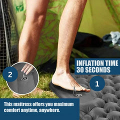 Ultralight Inflatable Camping Mattress with Built-In Pump & Pillow – Compact, Waterproof, Ergonomic Design