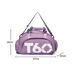 T60 Waterproof Multifunctional Outdoor Gym Sports Bag -Fitness Training Backpack & Multifunctional Shoulder Handbag for Travel