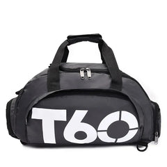 T60 Waterproof Multifunctional Outdoor Gym Sports Bag -Fitness Training Backpack & Multifunctional Shoulder Handbag for Travel