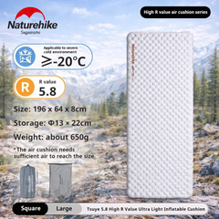 All-Season Ultralight Sleeping Pad – 5.8 R-Value Inflatable Camping Mattress for Summer, Winter & Year-Round Adventures