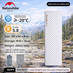 All-Season Ultralight Sleeping Pad – 5.8 R-Value Inflatable Camping Mattress for Summer, Winter & Year-Round Adventures